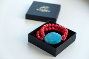 Bracelet Coral and Agate